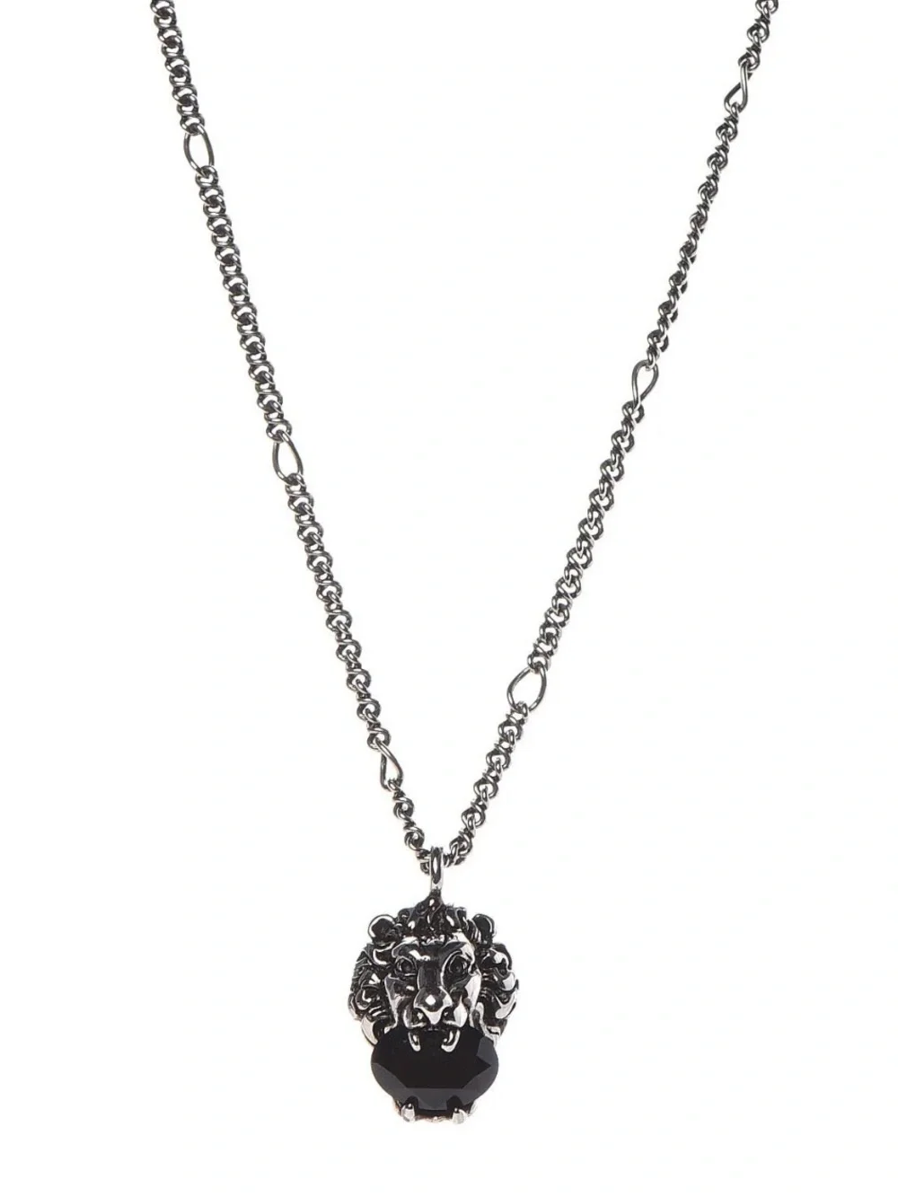 Gucci Black Lion Head Pendant Necklace